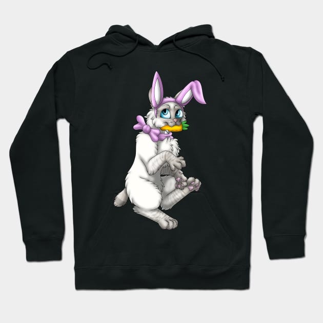 Bobtail BunnyCat: Fawn Lynx Point (Pink) Hoodie by spyroid101